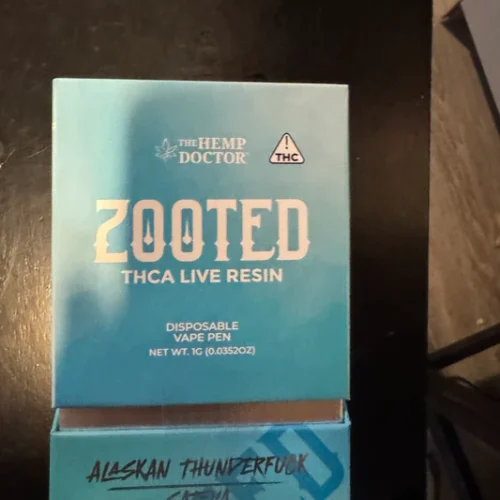 ZOOTED THCA Live Resin 1G Disposable  Alaskan Thunderfuck (Sativa)